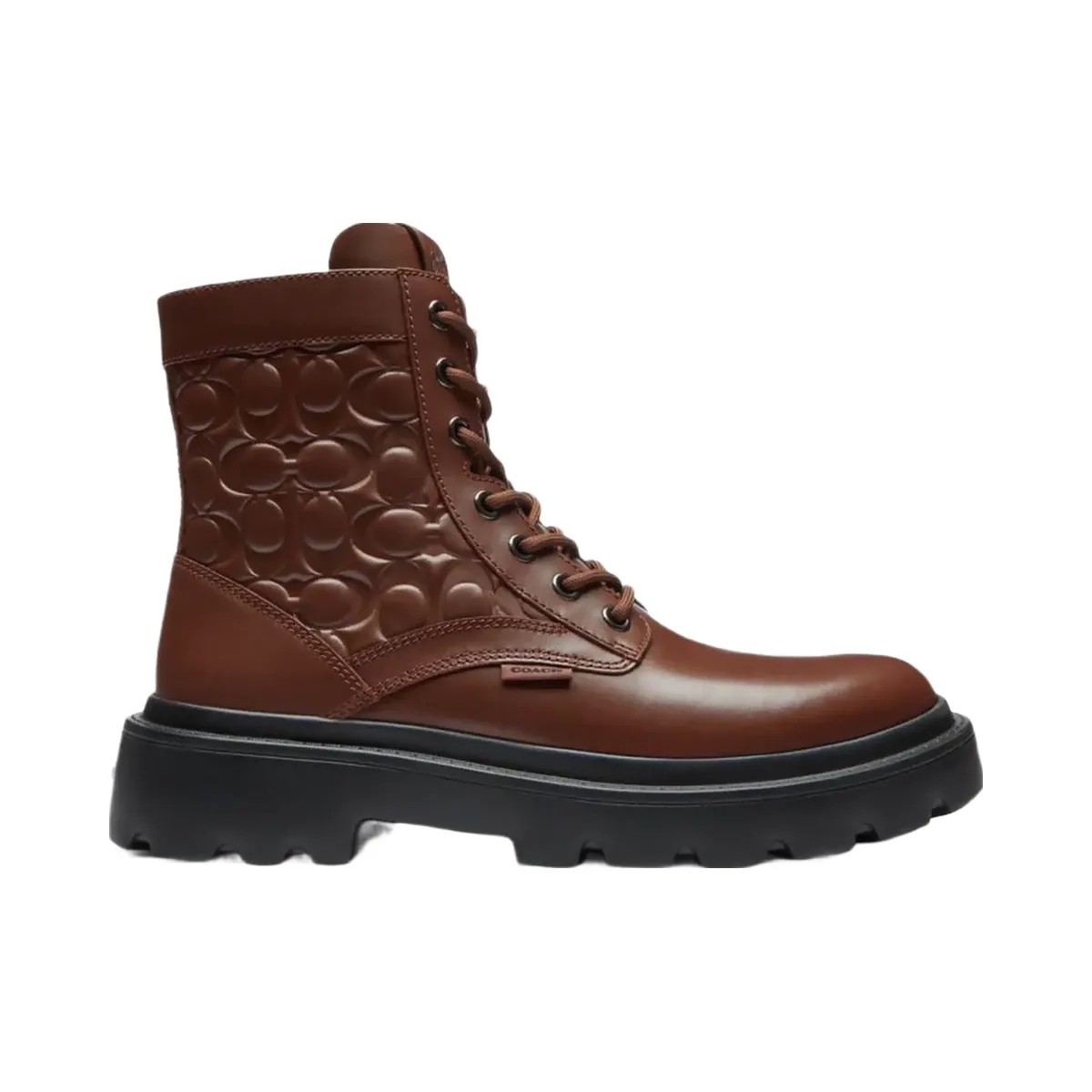 Coach Men's Combat Boot In Signature Leather Vintage Brown - HypeFly India View 1