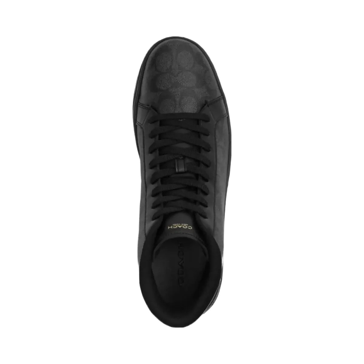 Coach Men's High Line High Top Sneaker In Signature Canvas Graphite Black - HypeFly India View 3