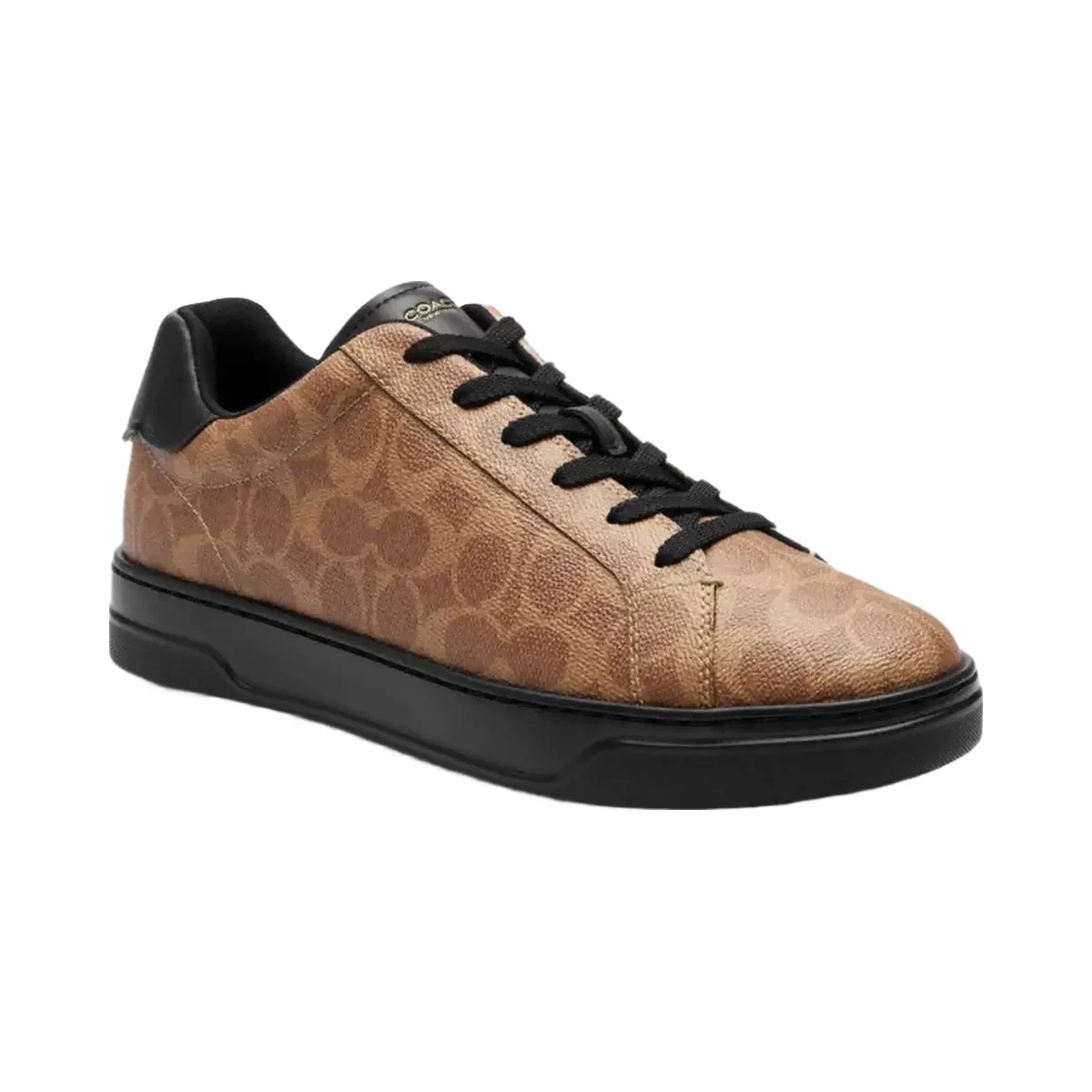 Coach Men's High Line Sneaker In Signature Canvas Khaki Black - HypeFly India View 2