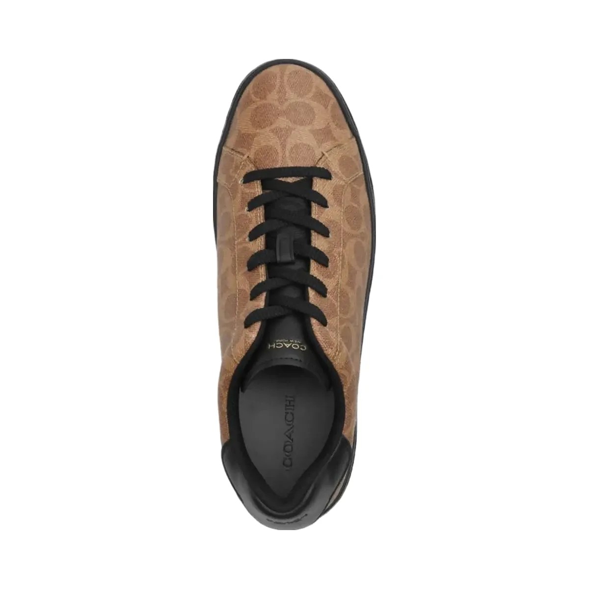 Coach Men's High Line Sneaker In Signature Canvas Khaki Black - HypeFly India View 3