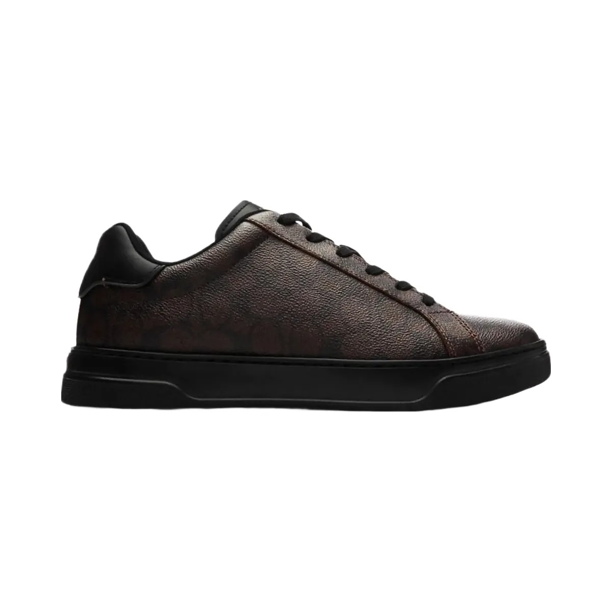 Coach Men's High Line Sneaker In Signature Canvas Walnut & Black - HypeFly India View 1