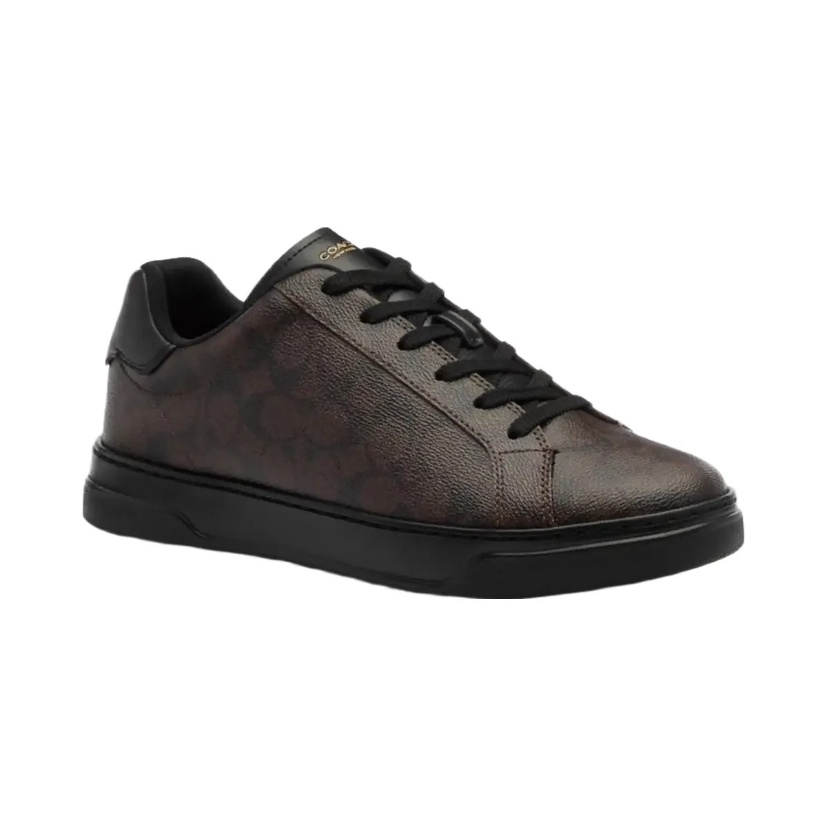 Coach Men's High Line Sneaker In Signature Canvas Walnut & Black - HypeFly India View 2