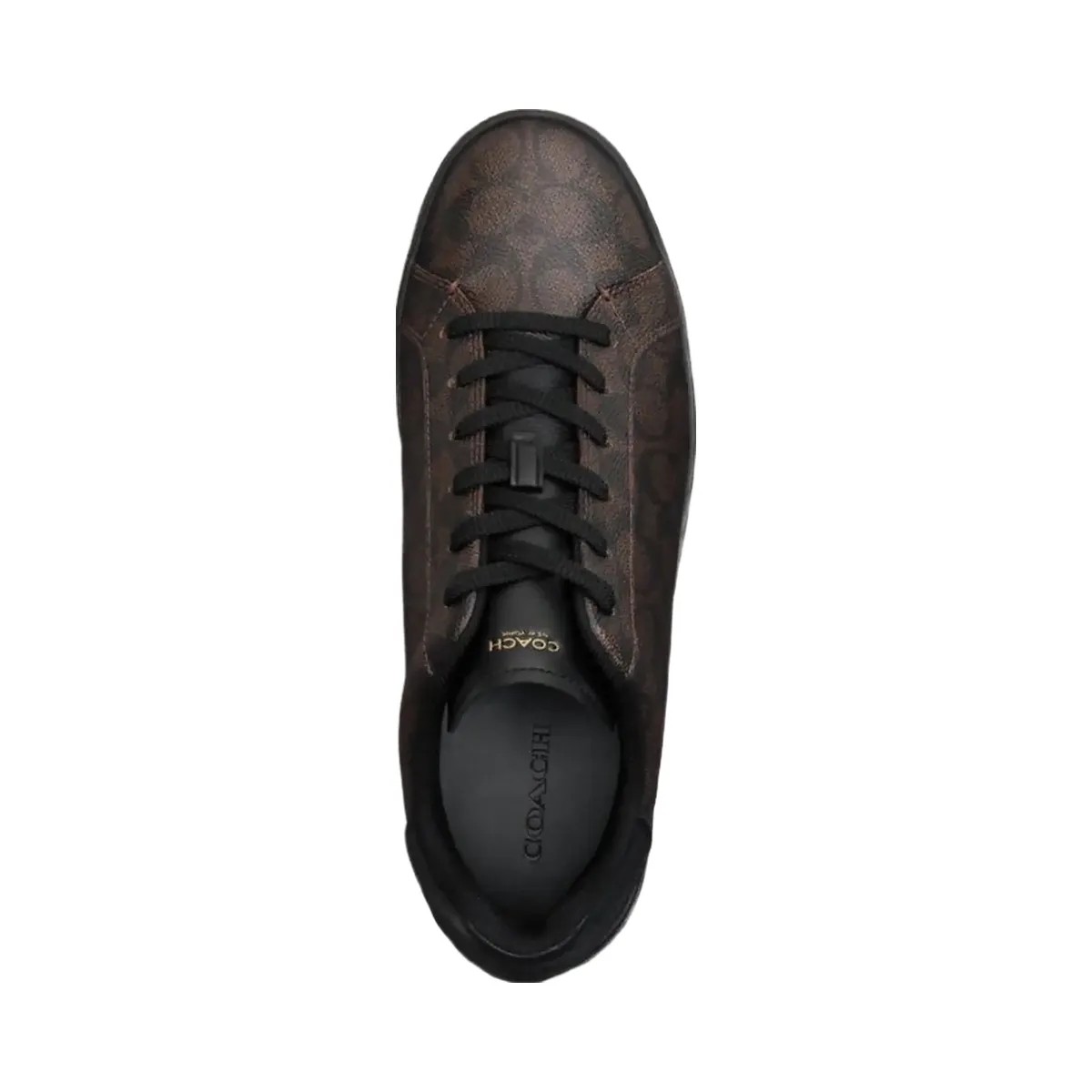 Coach Men's High Line Sneaker In Signature Canvas Walnut & Black - HypeFly India View 3