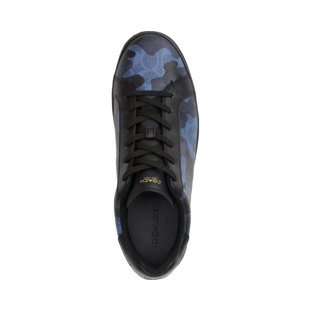 Coach Men's High Line Sneaker In Signature Canvas With Camo Print Blue Camo - HypeFly India View 3