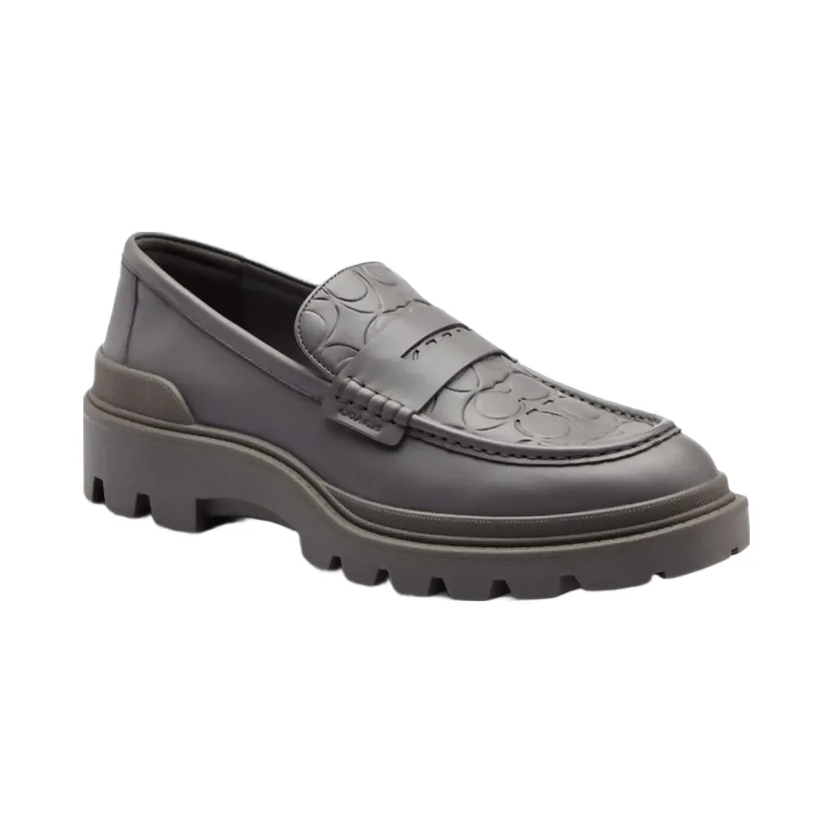 Coach Men's Loafer With Signature Print Charcoal - HypeFly India View 2