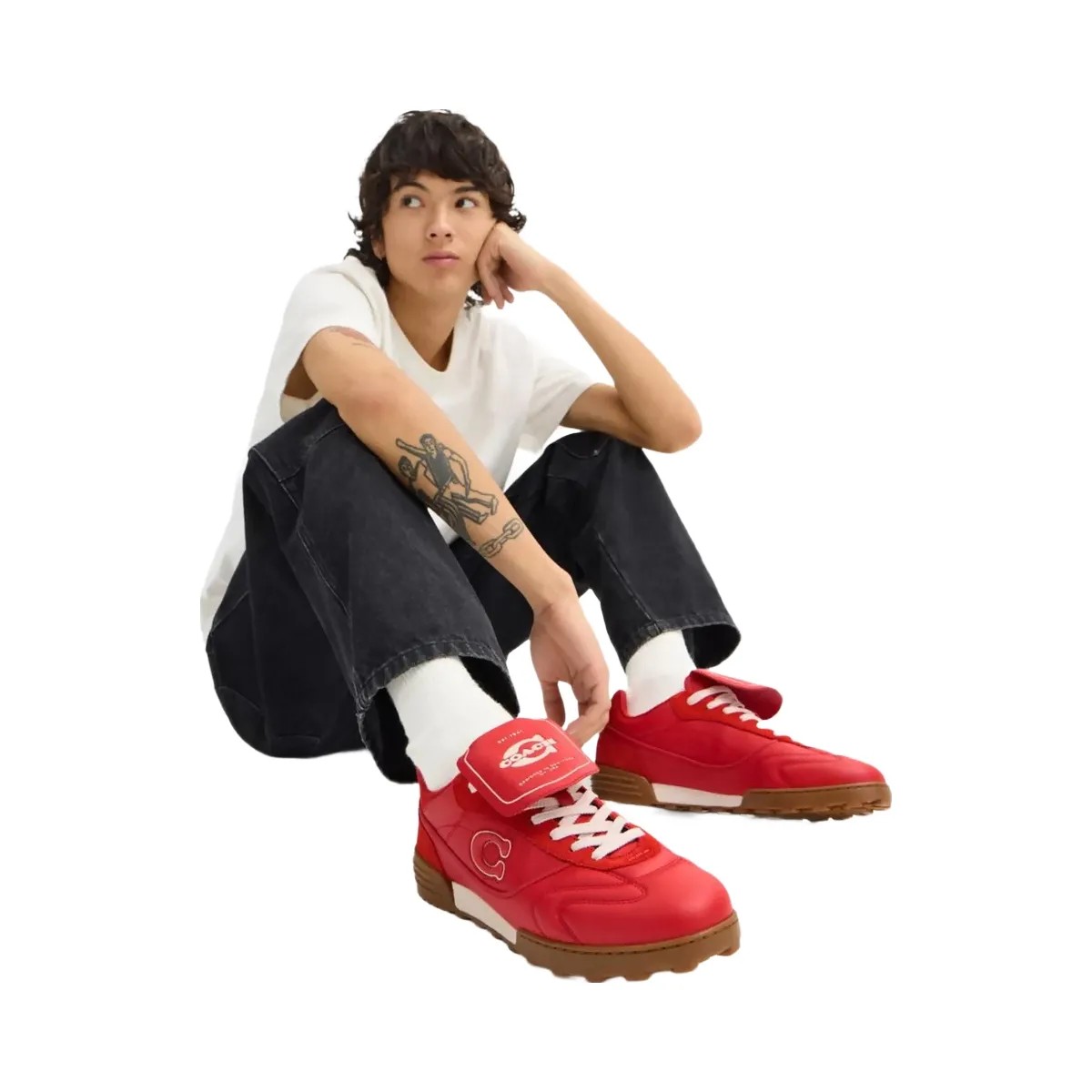 Coach Men's Match Sneaker Sport Red - HypeFly India View 5