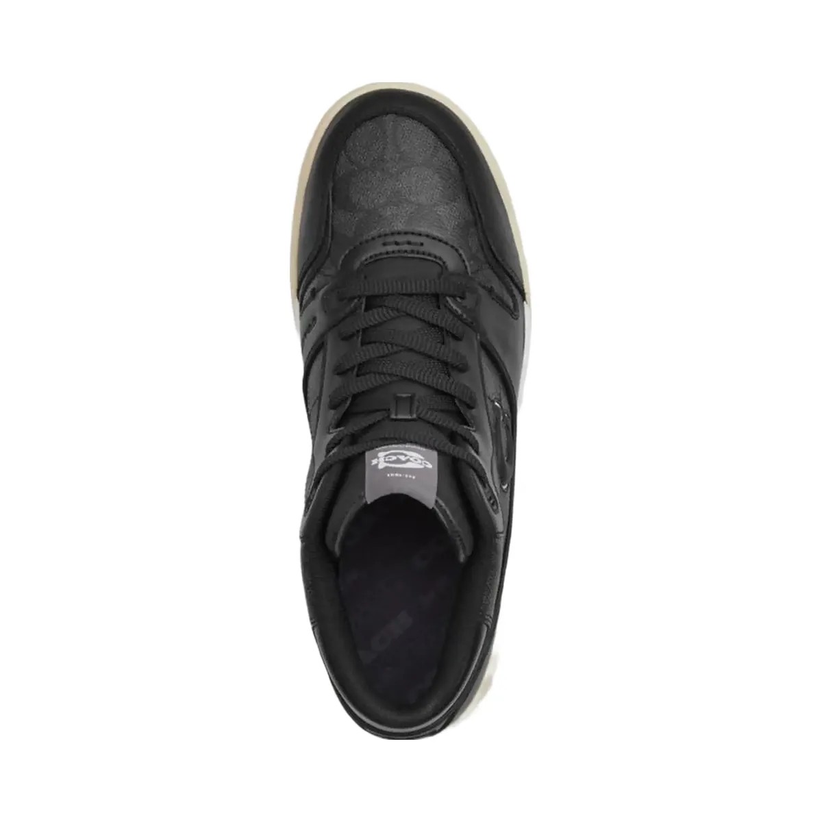 Coach Men's Soho Mid Top Sneaker In Signature Canvas Charcoal Black - HypeFly India View 3