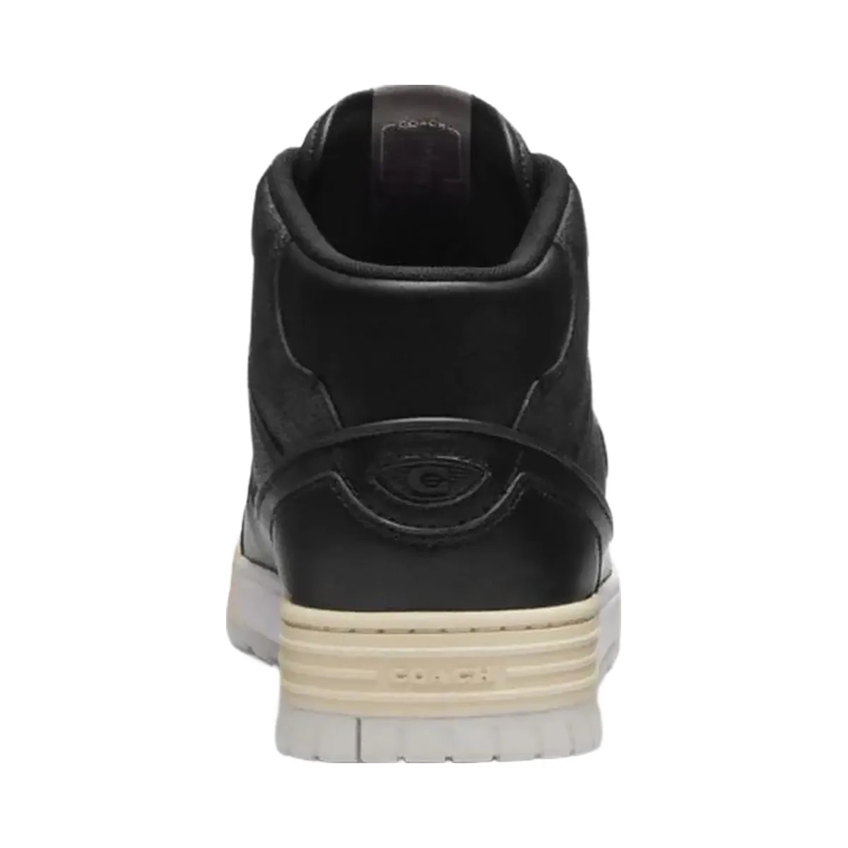 Coach Men's Soho Mid Top Sneaker In Signature Canvas Charcoal Black - HypeFly India View 4