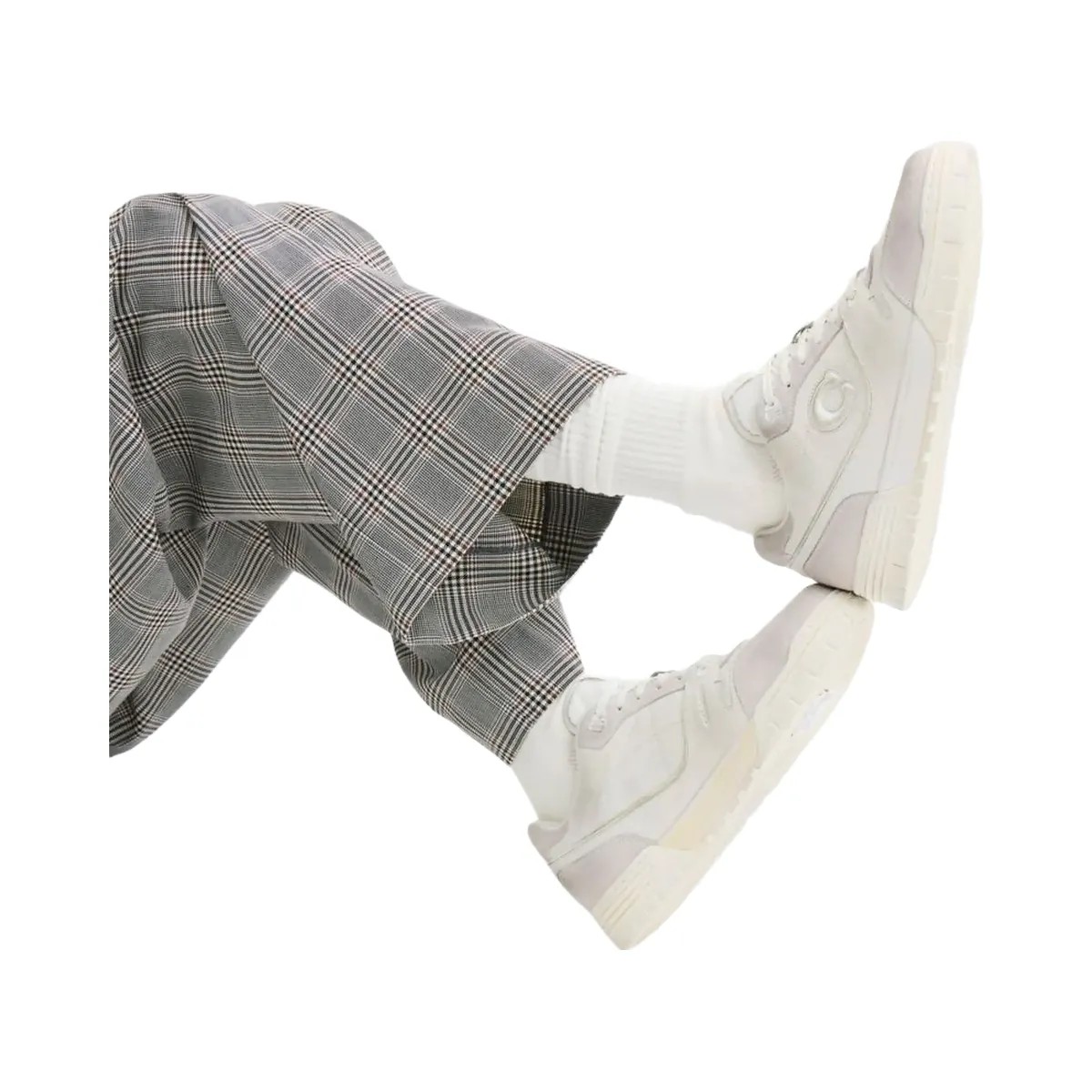 Coach Men's Soho Sneaker In Distressed Leather Glacier White - HypeFly India View 5