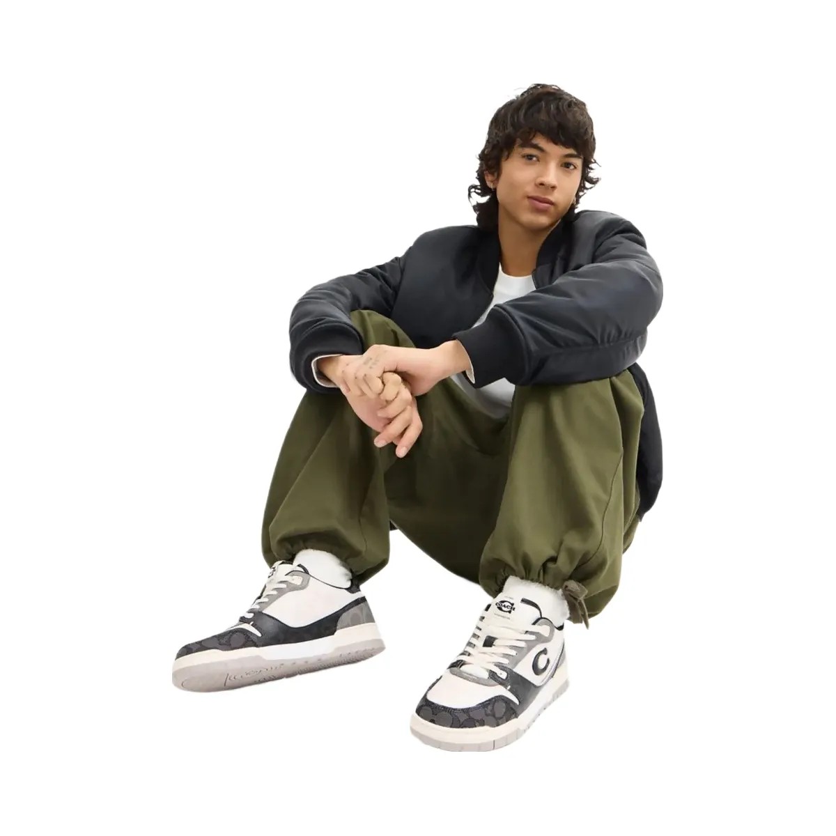 Coach Men's Soho Sneaker In Mixed Signature Black Chalk - HypeFly India View 5