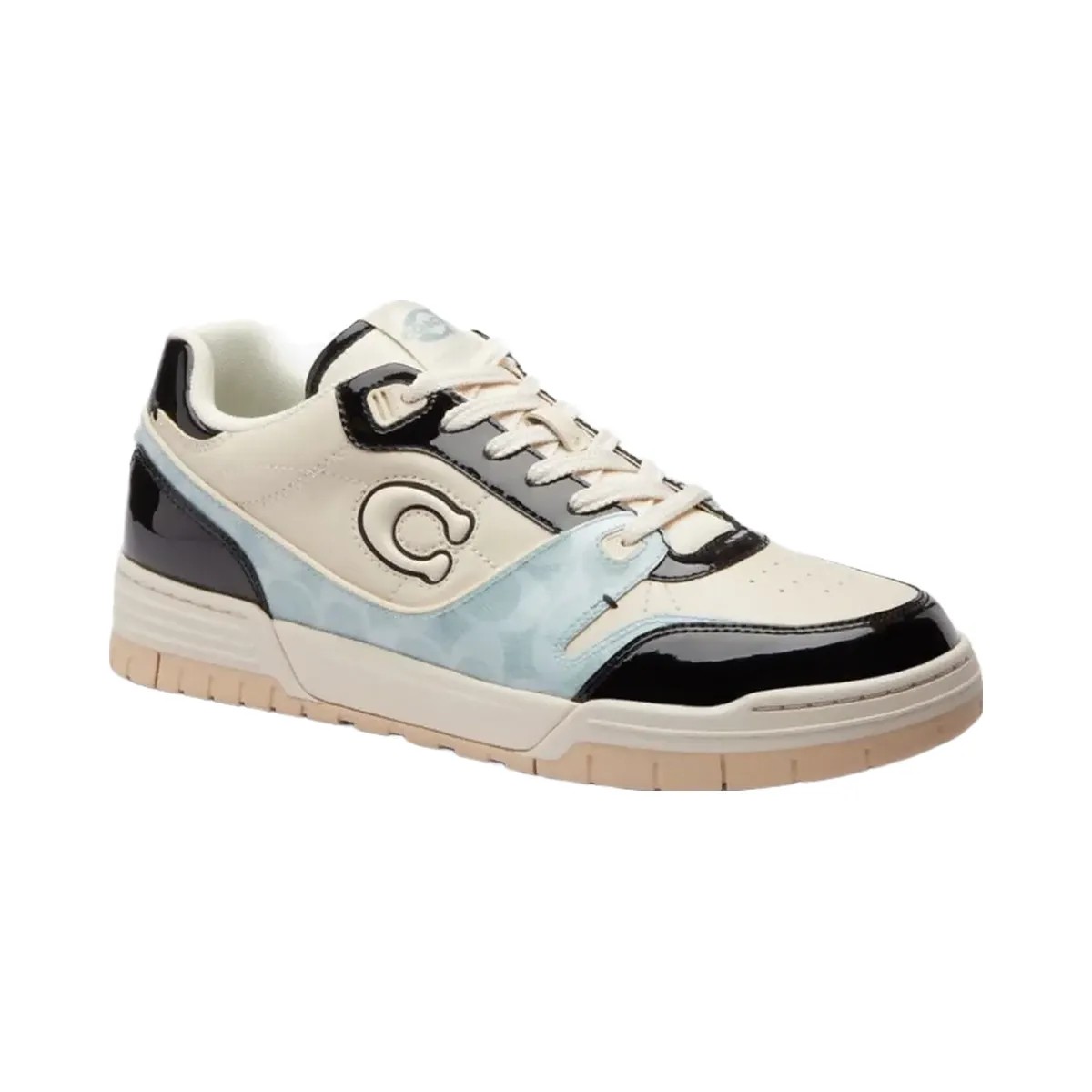 Coach Men's Soho Sneaker With Patent Signature Sea Mist Black. - HypeFly India View 2