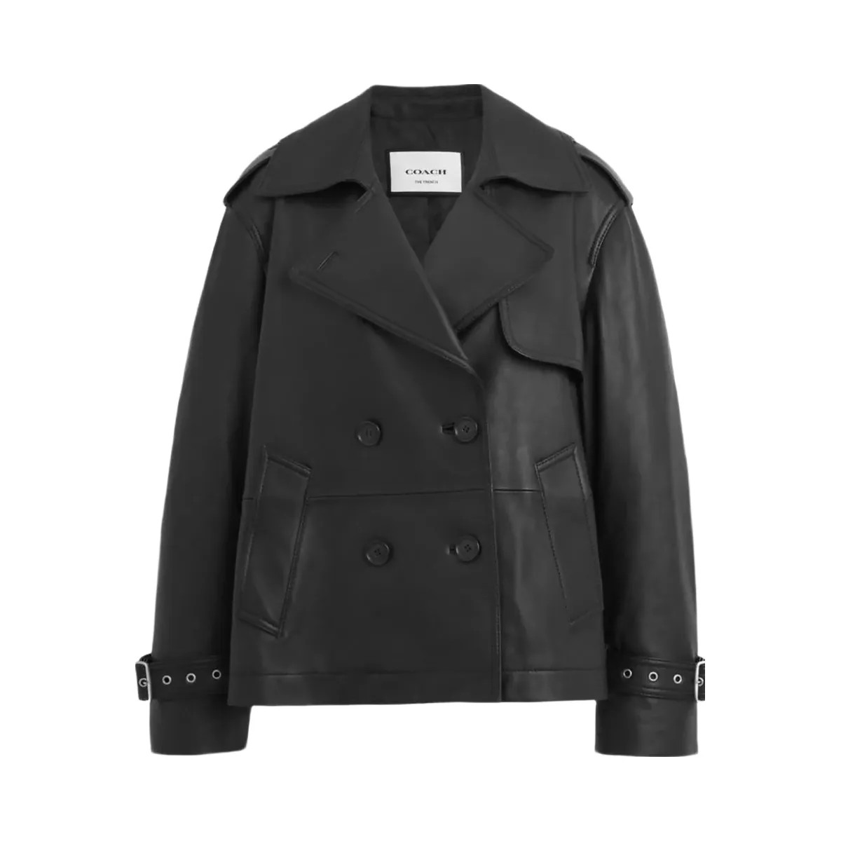 Coach Mini Leather Trench Coat Black - HypeFly India View 1