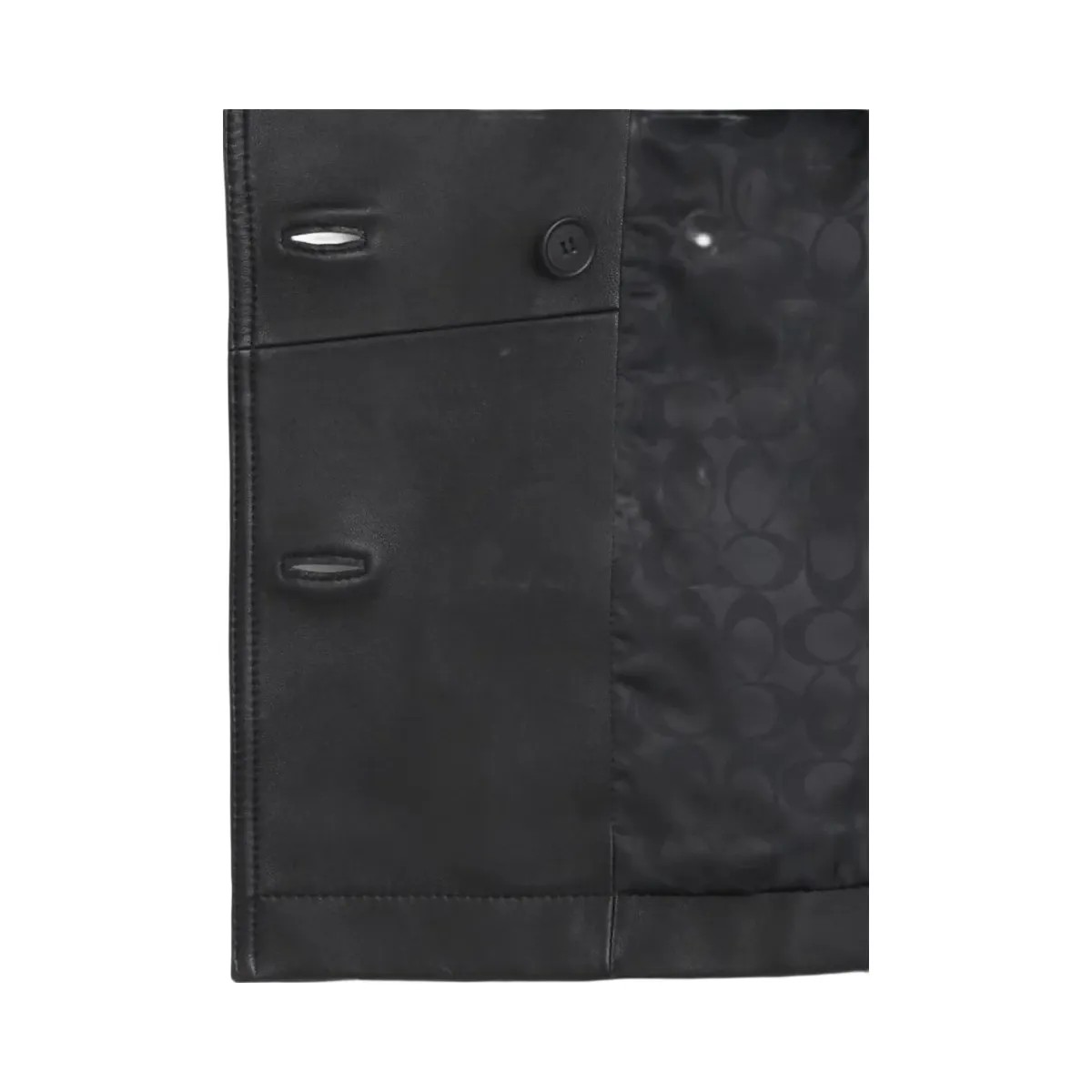 Coach Mini Leather Trench Coat Black - HypeFly India View 2