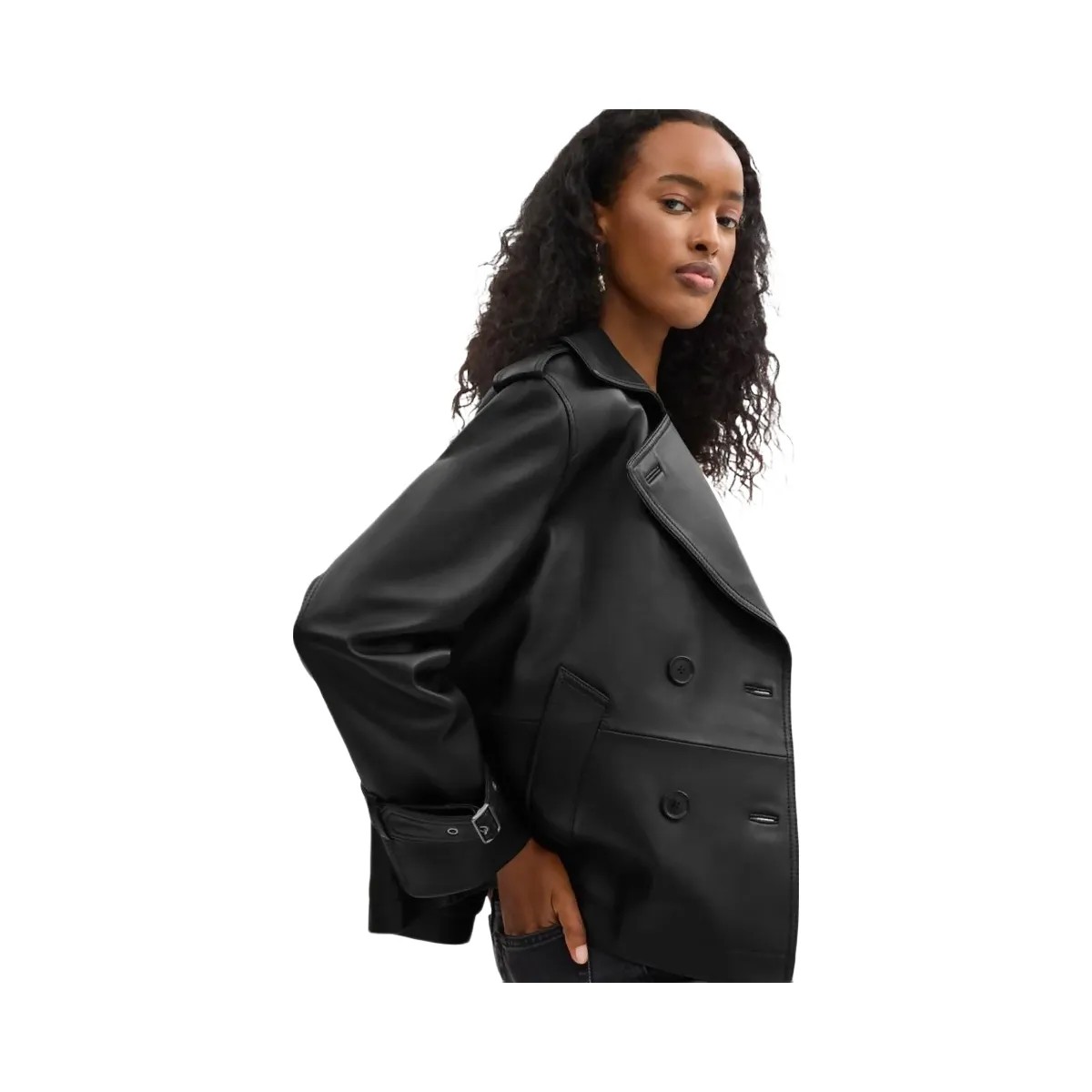 Coach Mini Leather Trench Coat Black - HypeFly India View 5