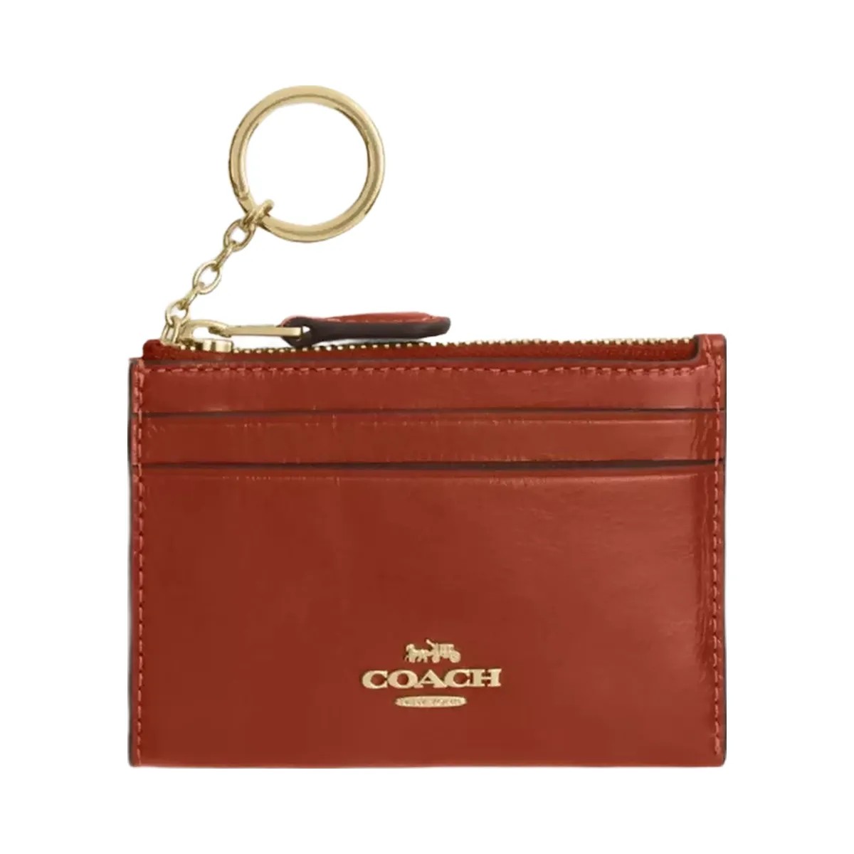 Coach Mini Skinny Id Case in Gold Cinnamon - HypeFly India View 1