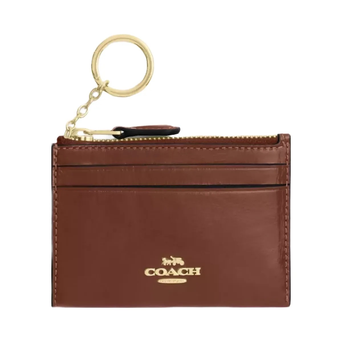Coach Mini Skinny Id Case in Gold Redwood - HypeFly India View 1