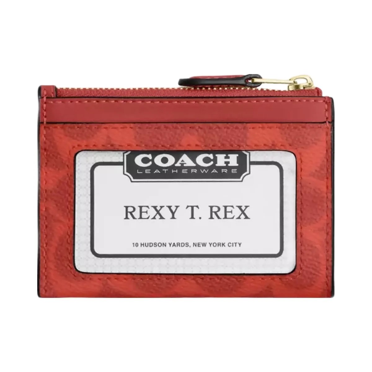 Coach Mini Skinny Id Case In Signature Canvas in Gold Crimson - HypeFly India View 2