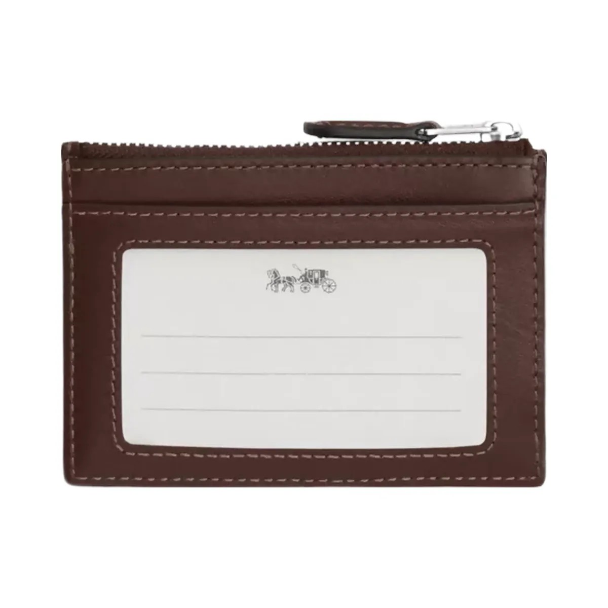 Coach Mini Skinny Id Case In Signature Jacquard in Silver Oak Maple - HypeFly India View 2