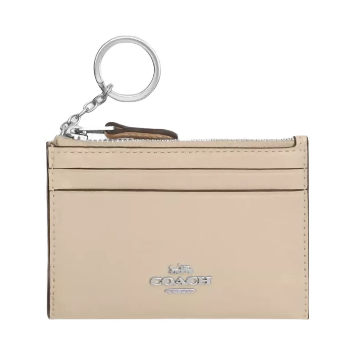 Coach Mini Skinny Id Case in Silver Ivory - HypeFly India View 1