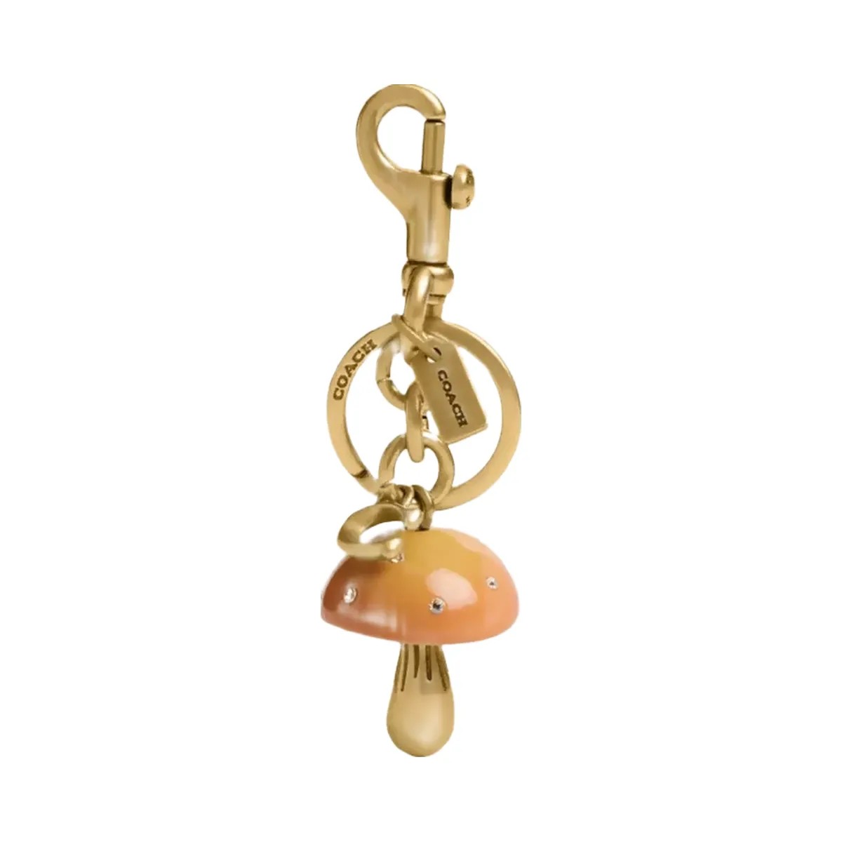 Coach Mushroom Bag Charm in Brass Mustard - HypeFly India View 1