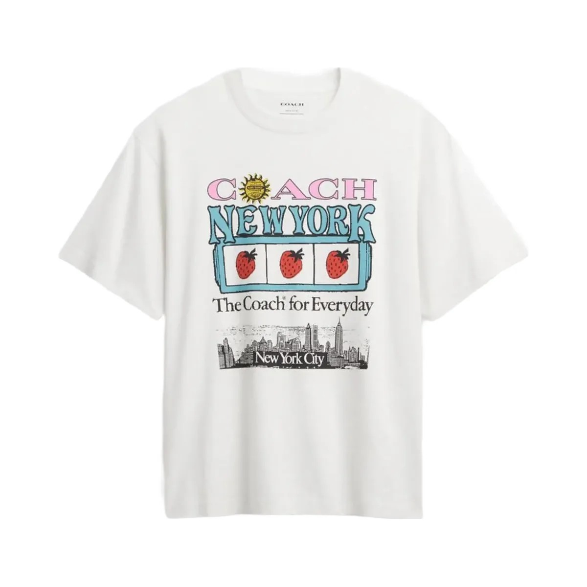 Coach New York Collage Relaxed T Shirt In Organic Cotton White - HypeFly India View 1