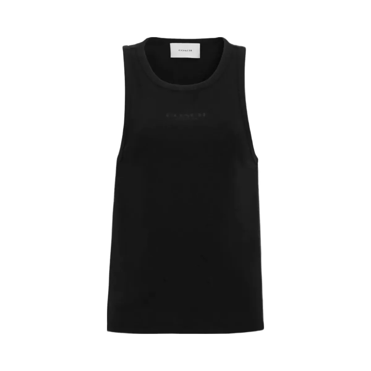 Coach New York Ribbed Tank Top in Black - HypeFly India View 1