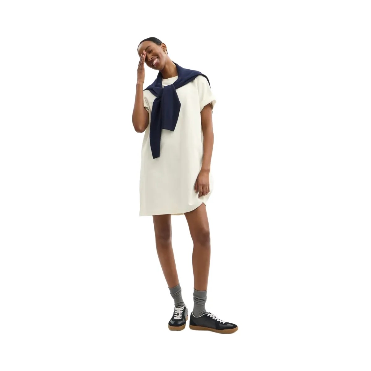 Coach New York T Shirt Dress In Organic Cotton Cream - HypeFly India View 2