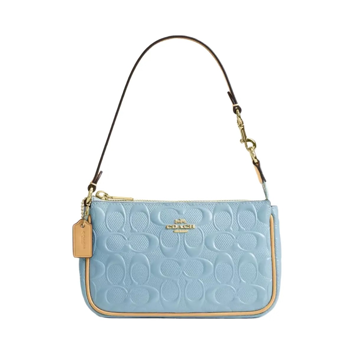 Coach Nolita 19 In Signature Leather With Charms in Gold Light Blue - HypeFly India View 1