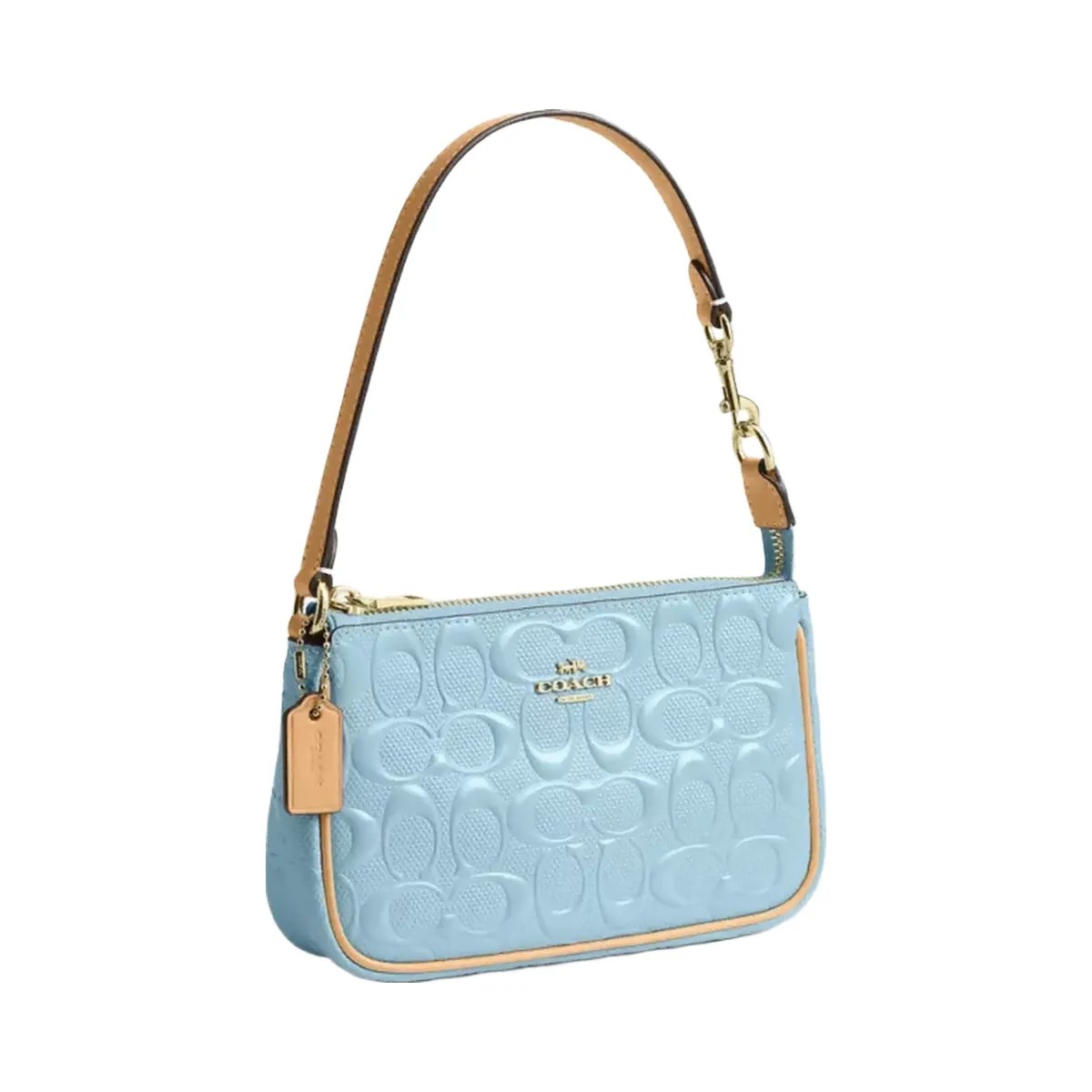 Coach Nolita 19 In Signature Leather With Charms in Gold Light Blue - HypeFly India View 2