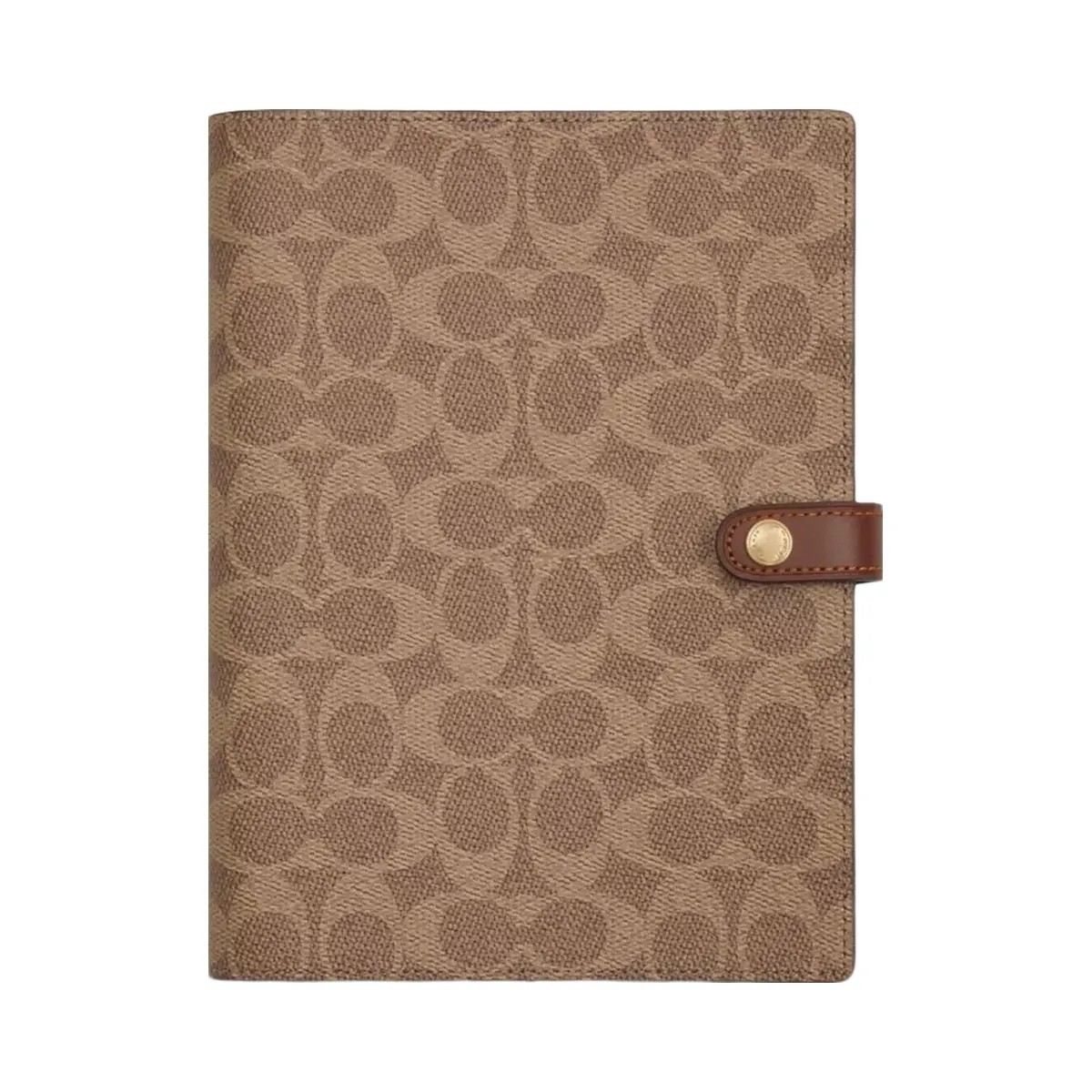 Coach Notebook In Signature Canvas in Gold Tan Brown - HypeFly India View 1