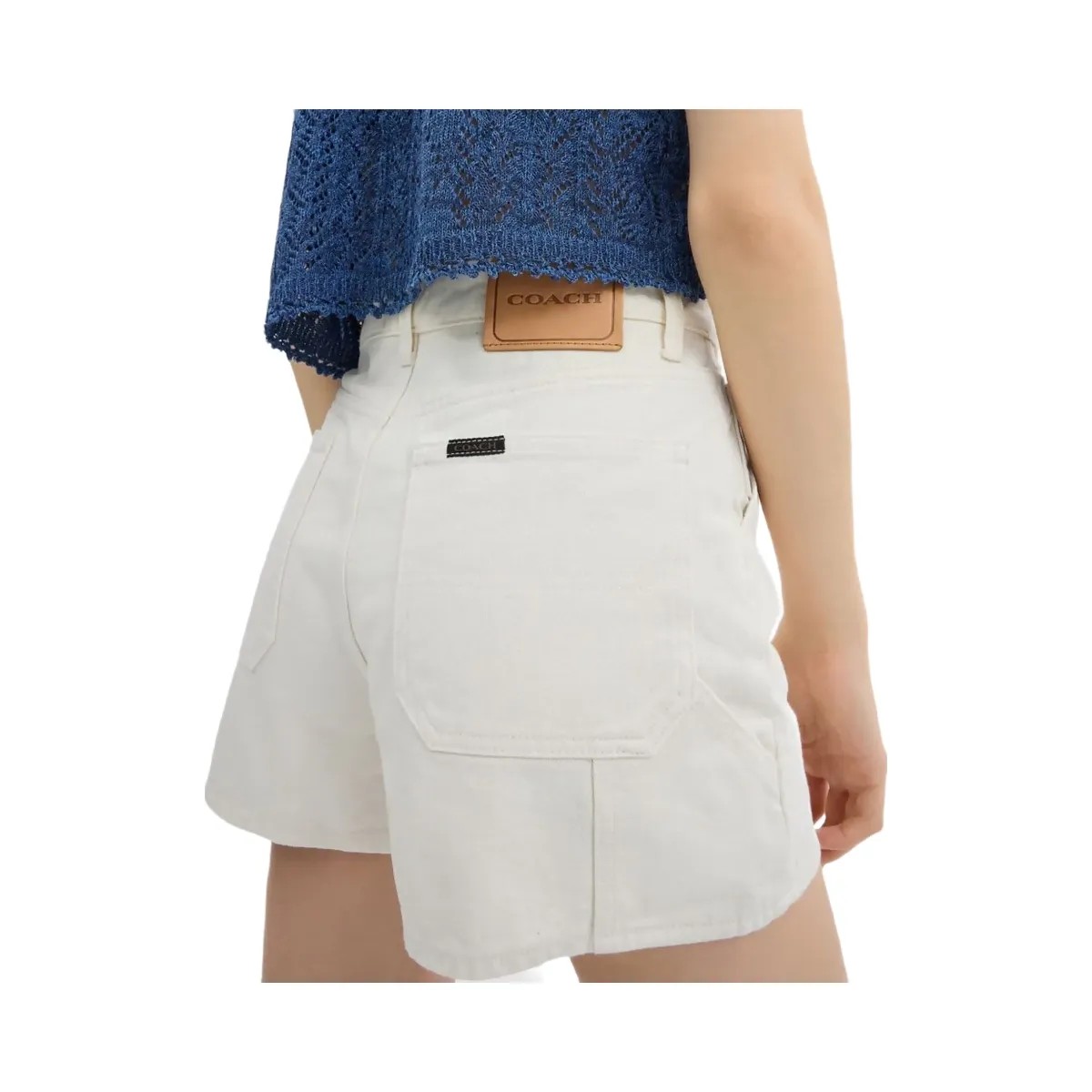Coach Painter Jean Shorts In Organic Cotton White - HypeFly India View 4
