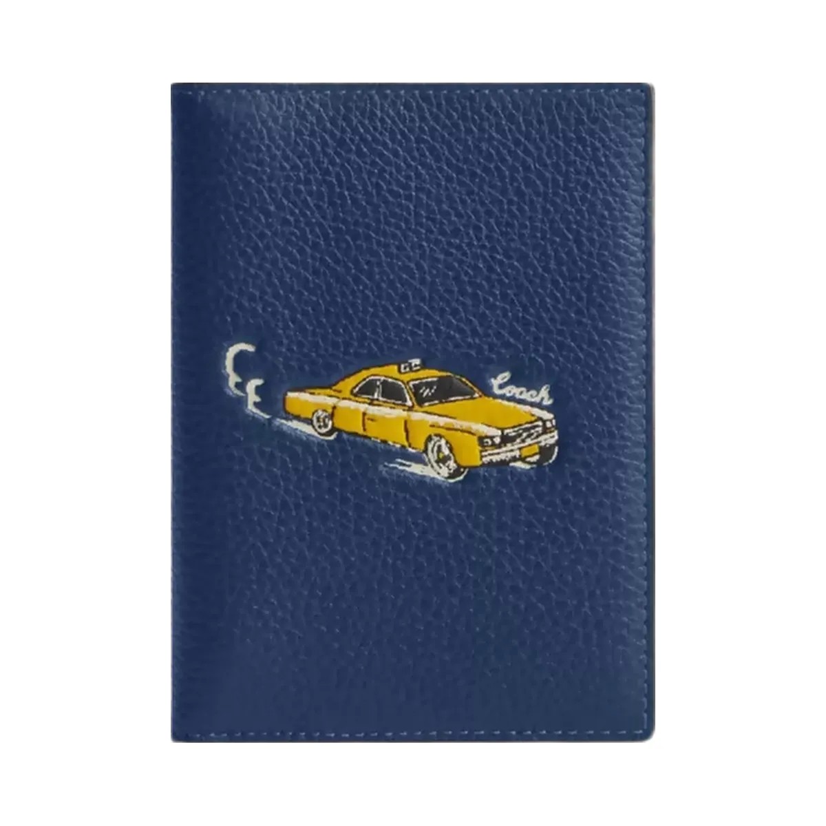 Coach Passport Card Case With Car Print in Silver Deep Blue Multi - HypeFly India View 1