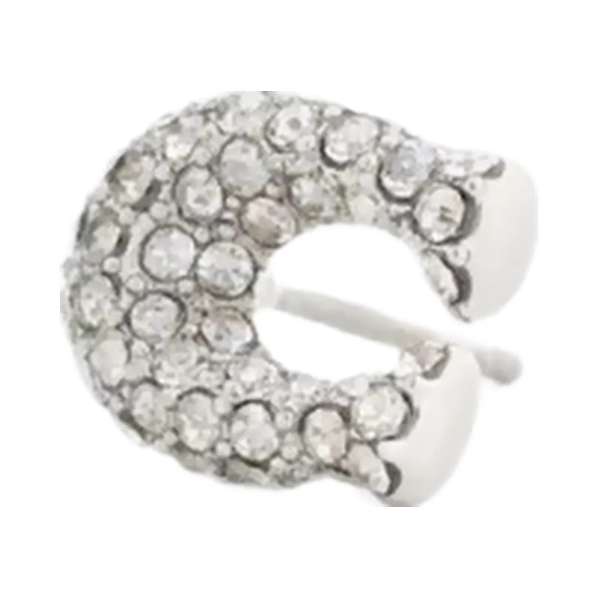 Coach Pavé C Stud Earrings in Silver - HypeFly India View 1