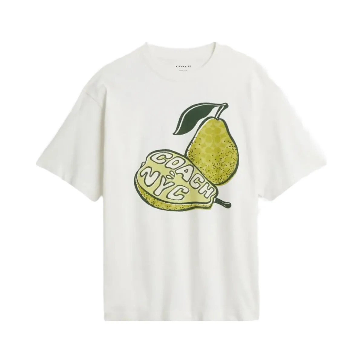 Coach Pear Relaxed T Shirt In Organic Cotton Vintage Ivory - HypeFly India View 1