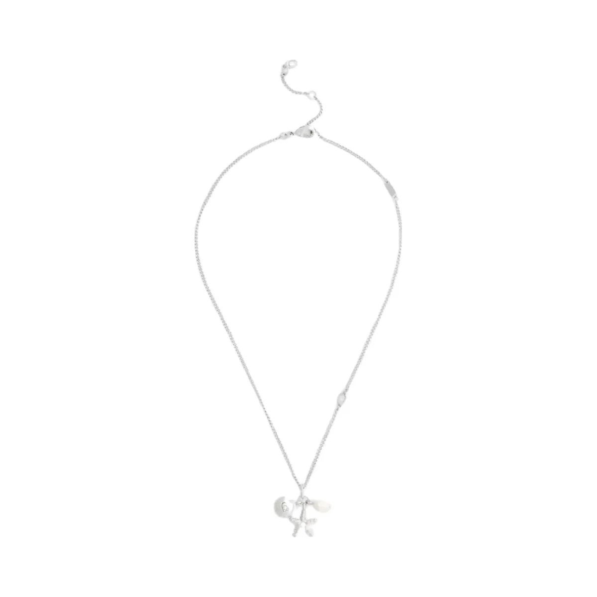 Coach Pearl And Seashell Pendant Necklace in Silver Pearl - HypeFly India View 2