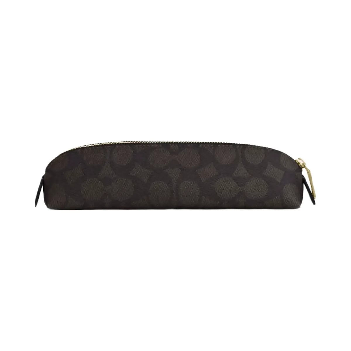 Coach Pencil Case In Signature Canvas in Gold Walnut Black - HypeFly India View 1