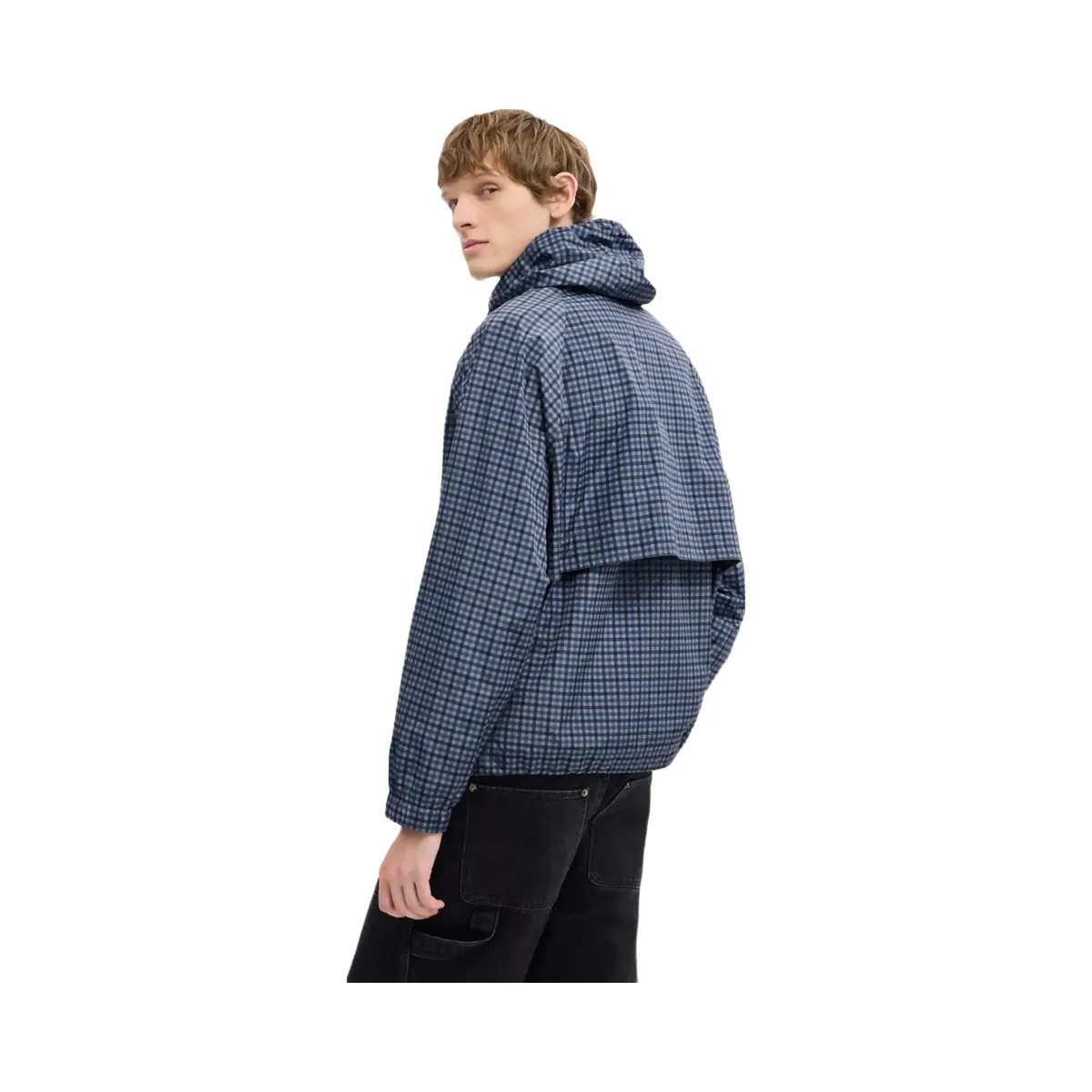 Coach Plaid Windbreaker In Recycled Polyester in Blue - HypeFly India View 3