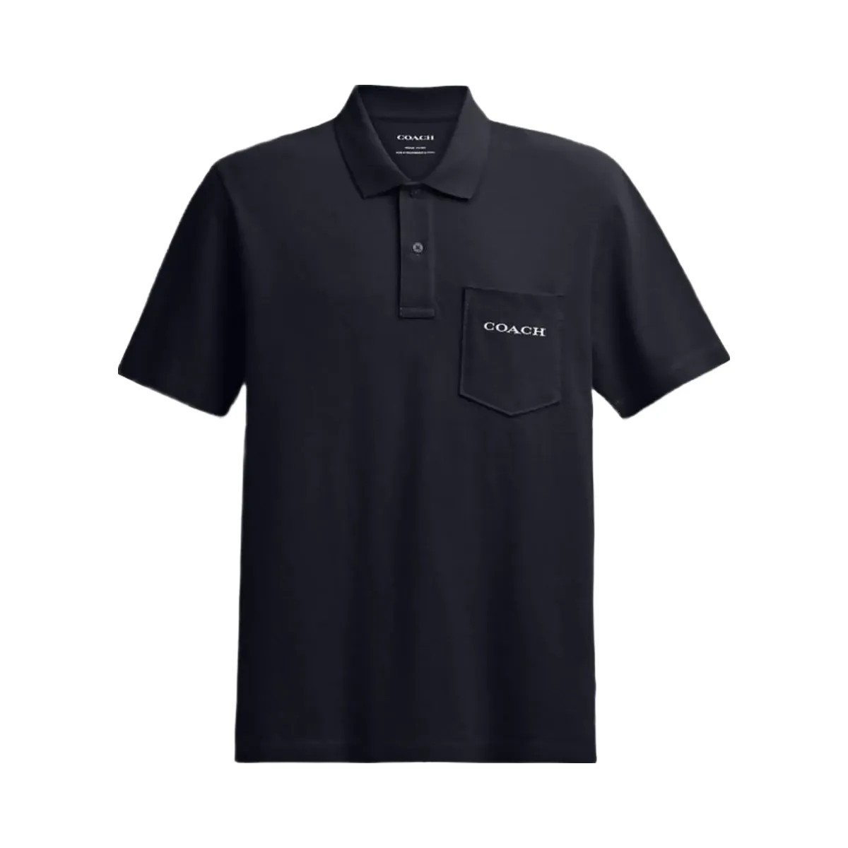Coach Pocket Polo In Organic Cotton Navy - HypeFly India View 1