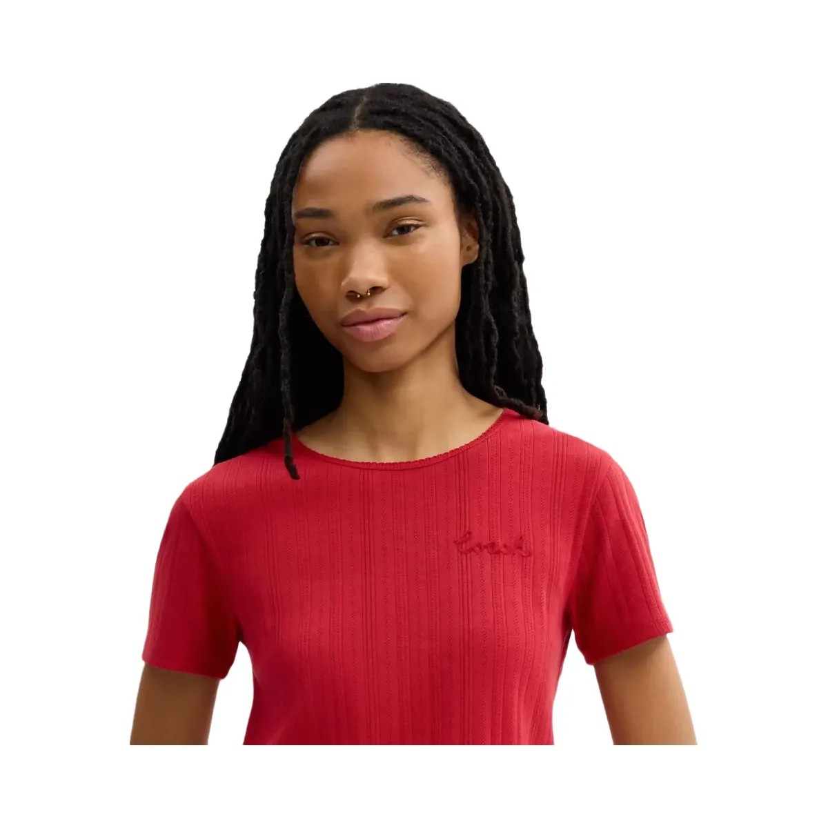 Coach Pointelle T-Shirt in Scarlet - HypeFly India View 4