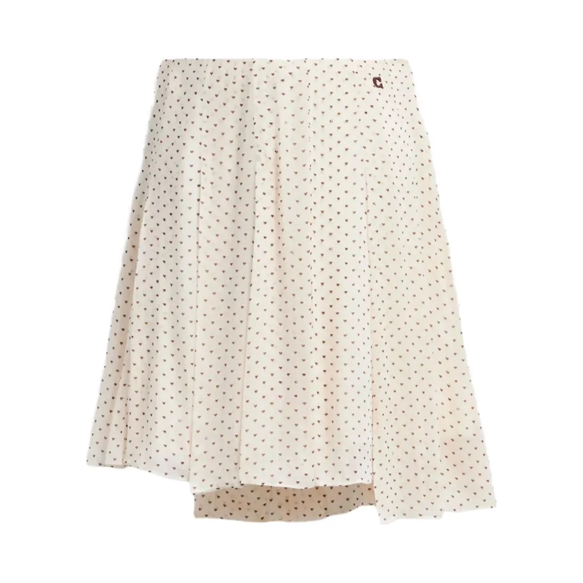 Coach Printed Asymmetrical Pleated Skirt in Cream Multi - HypeFly India View 1