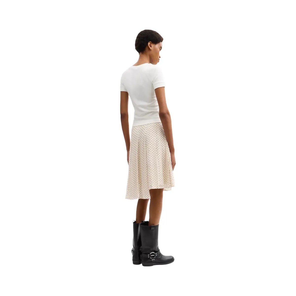 Coach Printed Asymmetrical Pleated Skirt in Cream Multi - HypeFly India View 3