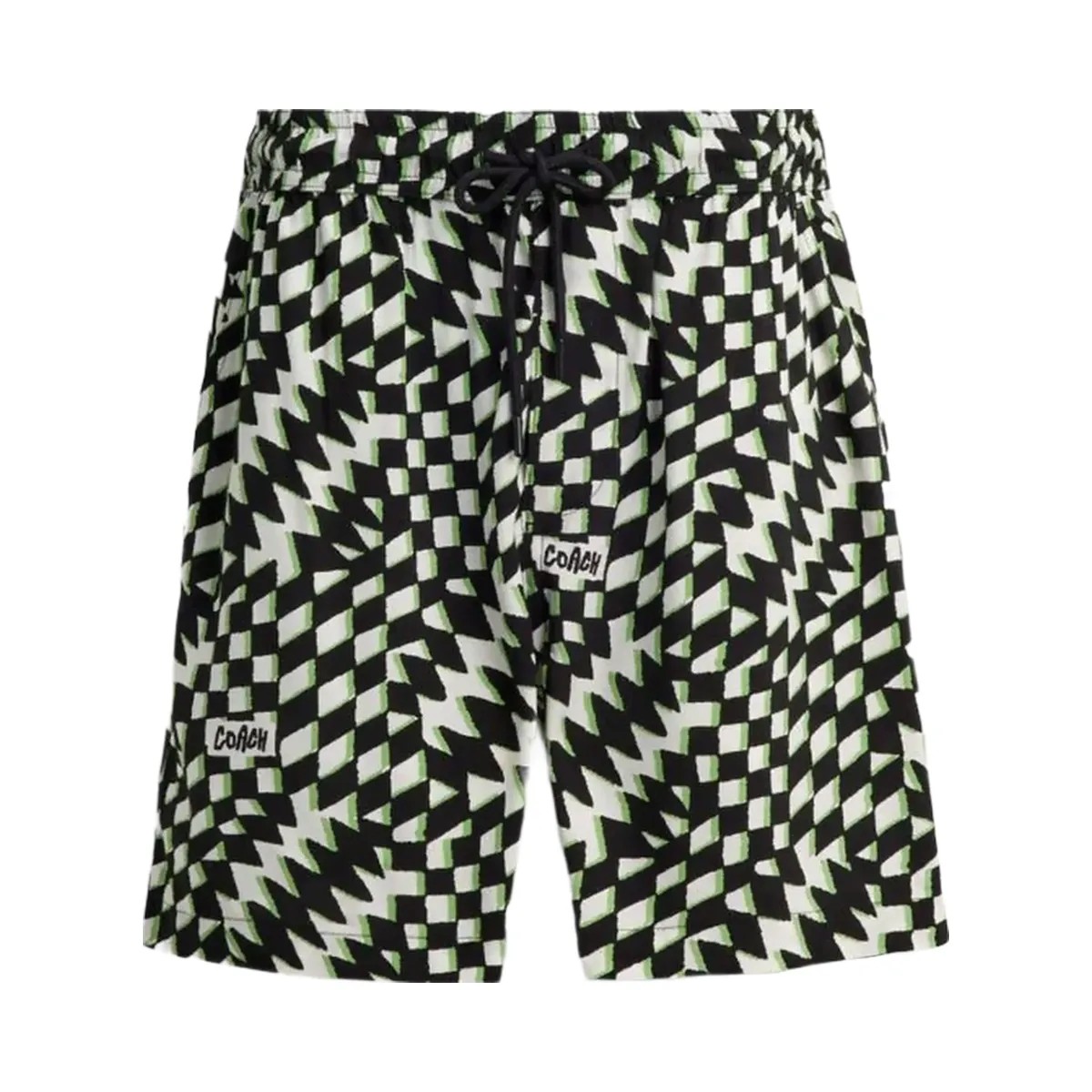 Coach Printed Camp Shorts Black Green Multi - HypeFly India View 1