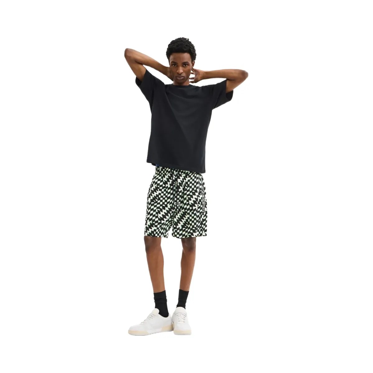 Coach Printed Camp Shorts Black Green Multi - HypeFly India View 2