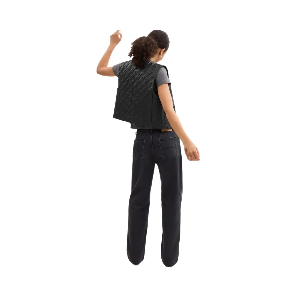 Coach Quilted Leather Vest Black - HypeFly India View 4