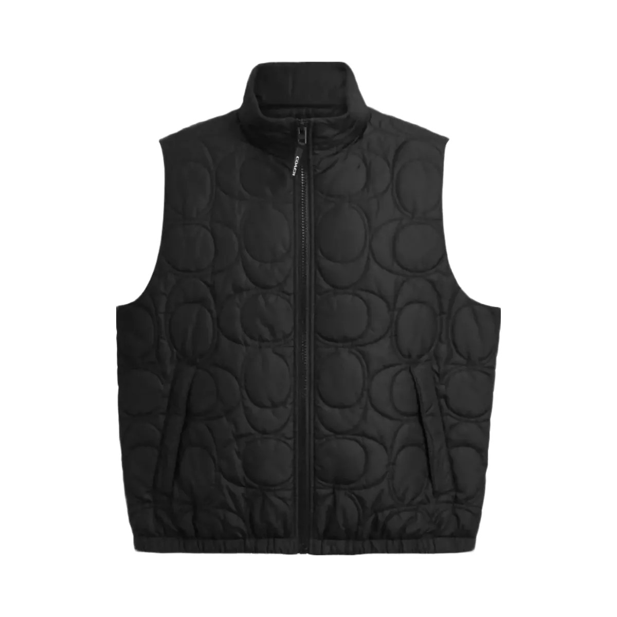 Coach Quilted Signature Puffer Vest In Recycled Polyester in Black - HypeFly India View 1