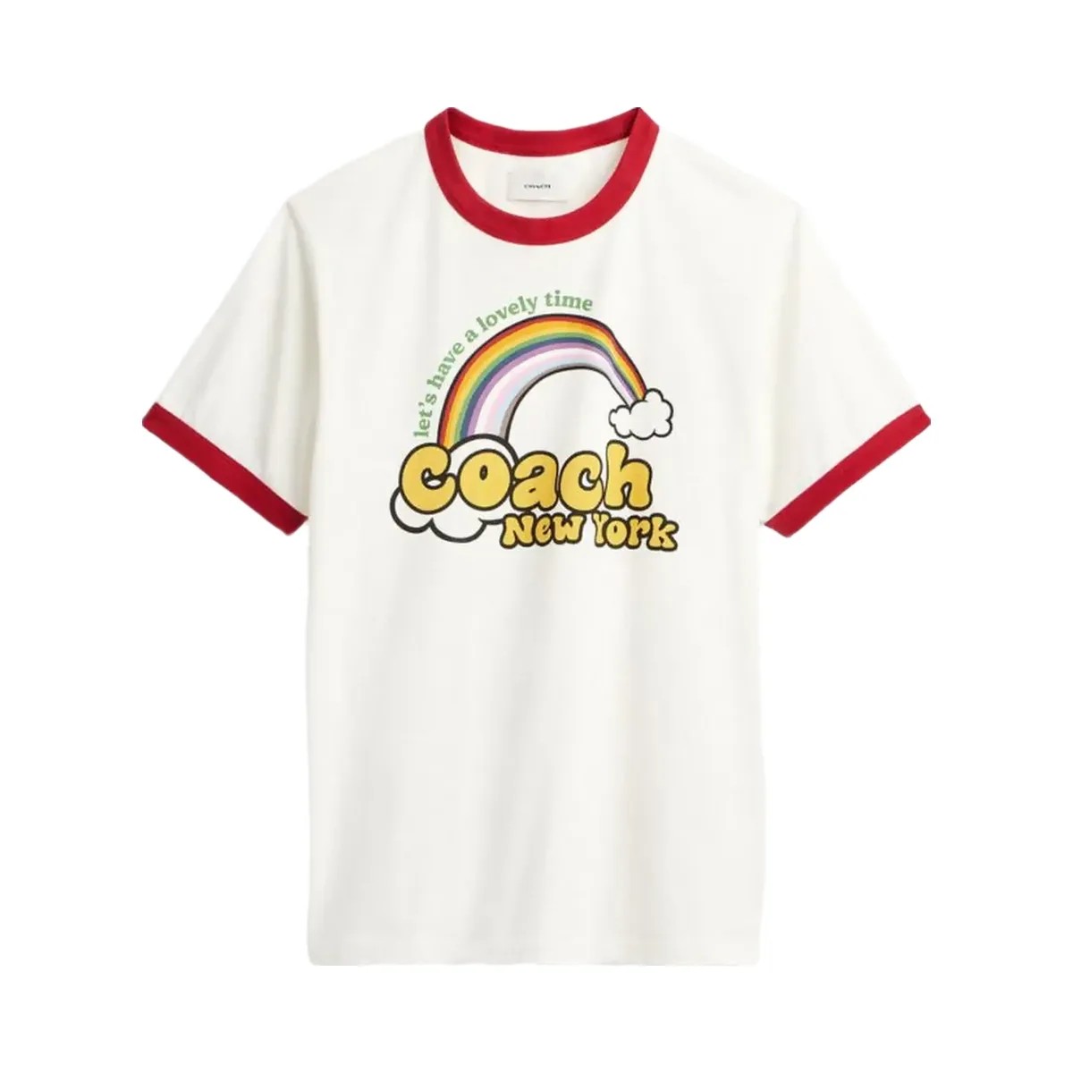 Coach Rainbow Ringer T Shirt White - HypeFly India View 1