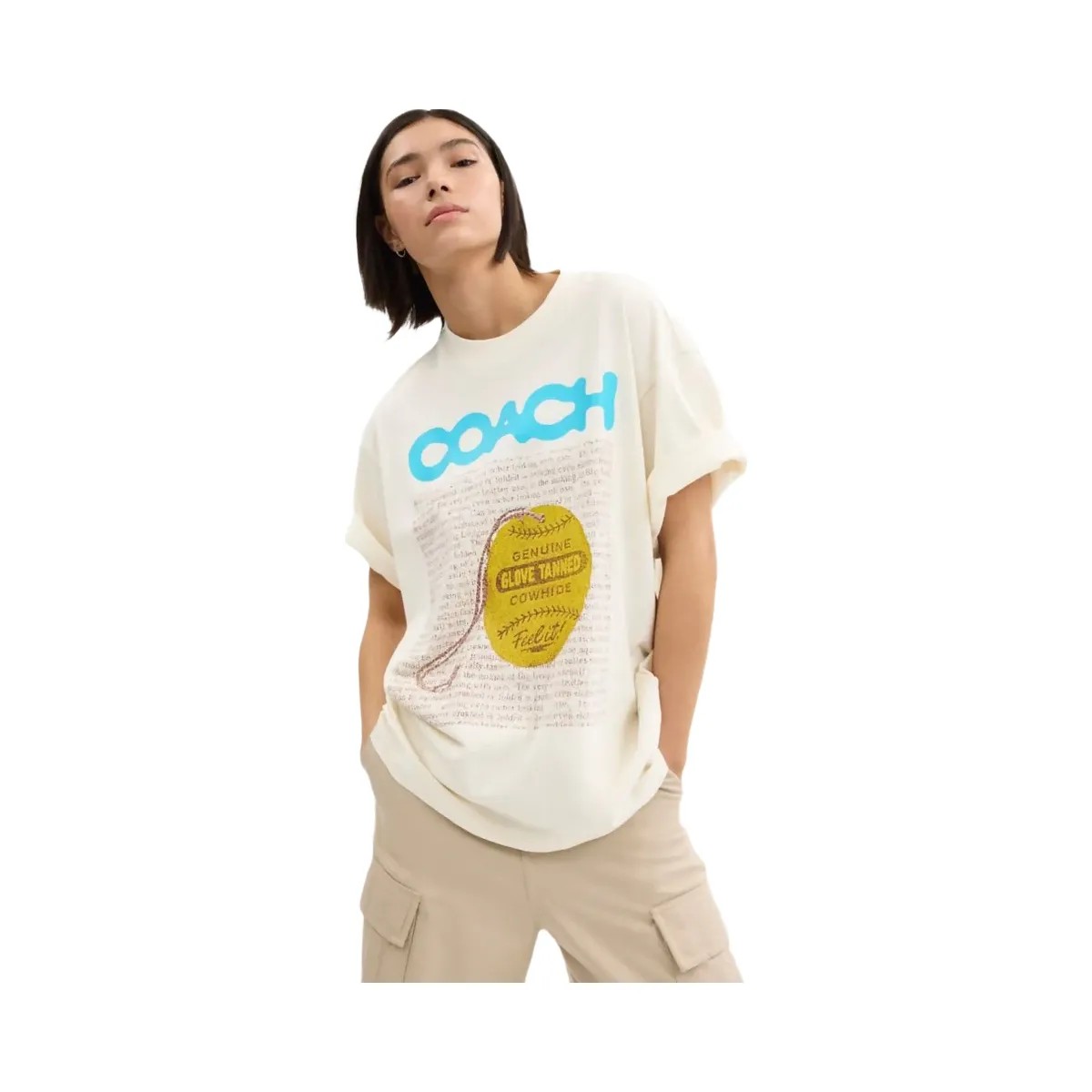Coach Relaxed Collage Graphic T Shirt White - HypeFly India View 4