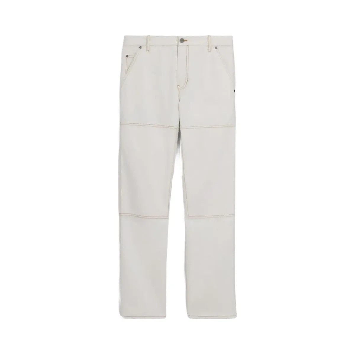 Coach Relaxed Straight Fit Twill Carpenter Pants In Organic Cotton And Recycled Polyester Off White - HypeFly India View 1