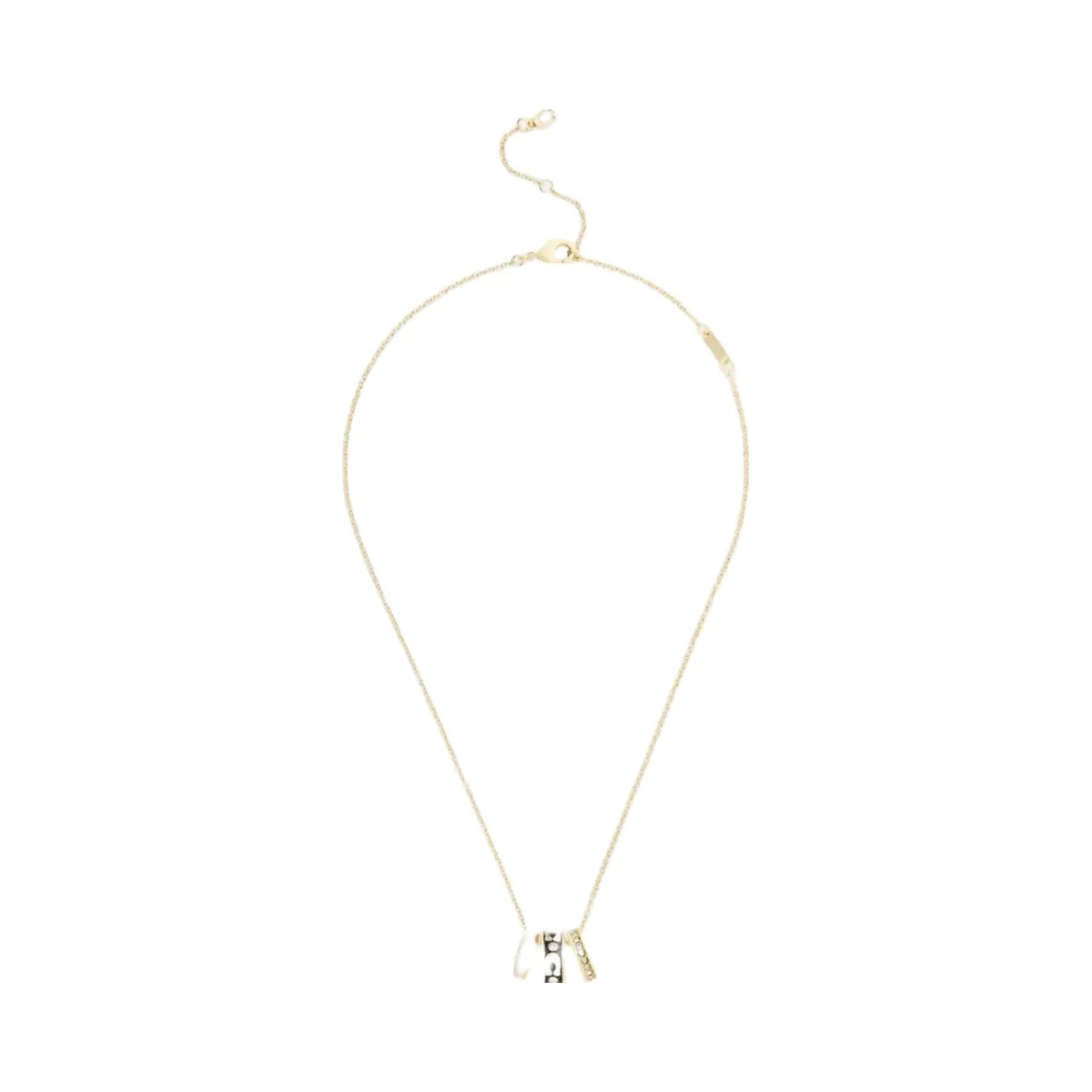 Coach Repeated C Rondelle Necklace in Gold Black - HypeFly India View 2
