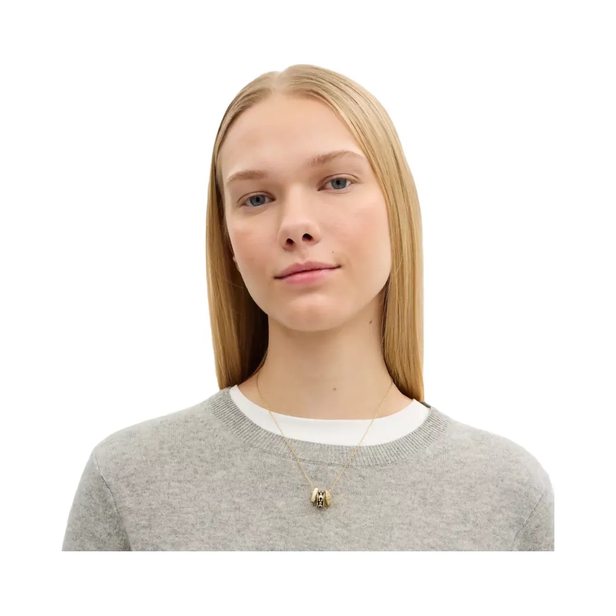 Coach Repeated C Rondelle Necklace in Gold Black - HypeFly India View 3